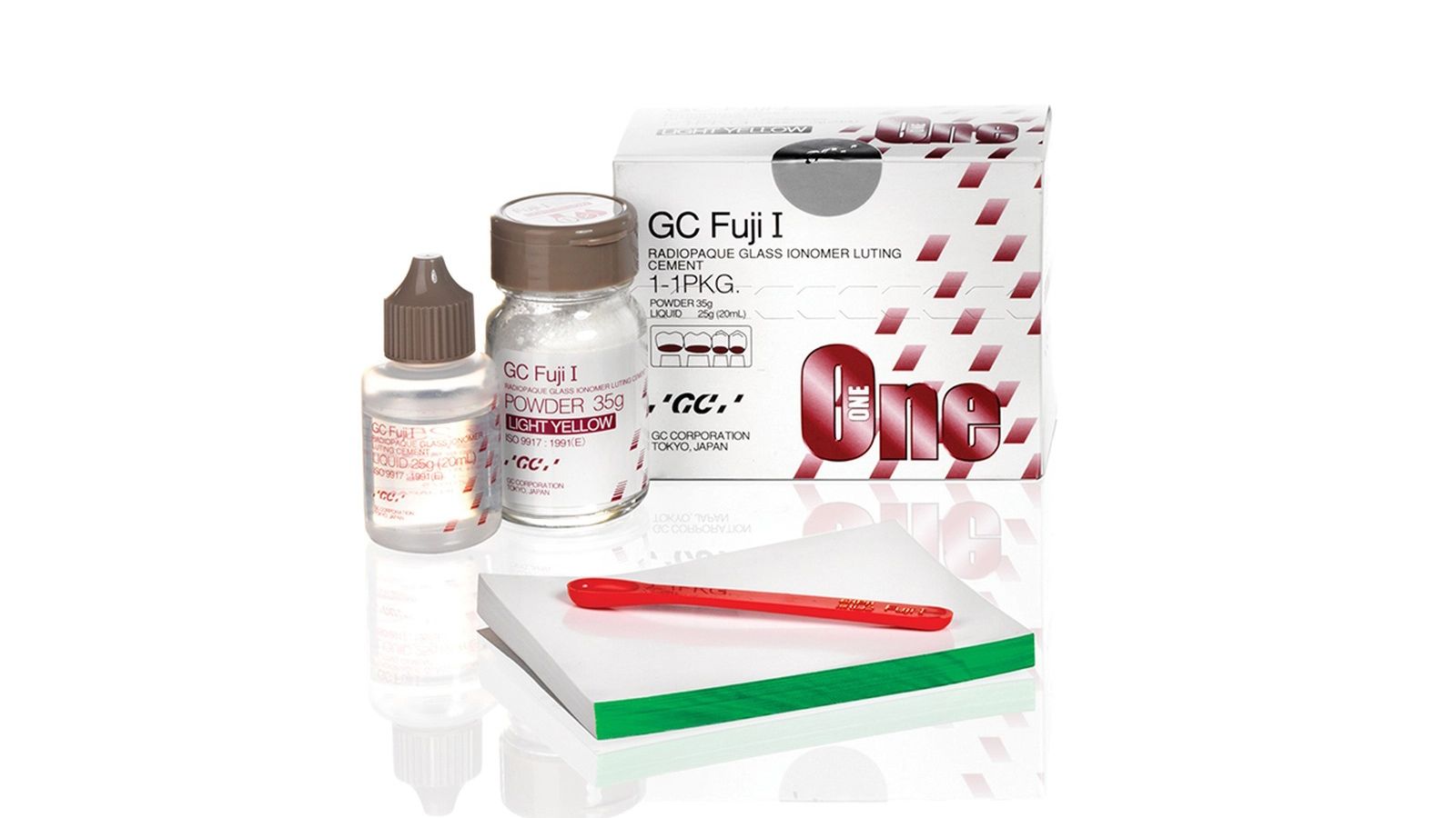 GC Fuji I Luting & Lining Cement - Glass Ionomer Luting Cement - 1:1 Powder & liquid GC Fuji I Luting & Lining Cement - Glass Ionomer Luting Cement - 1:1 Powder & liquid